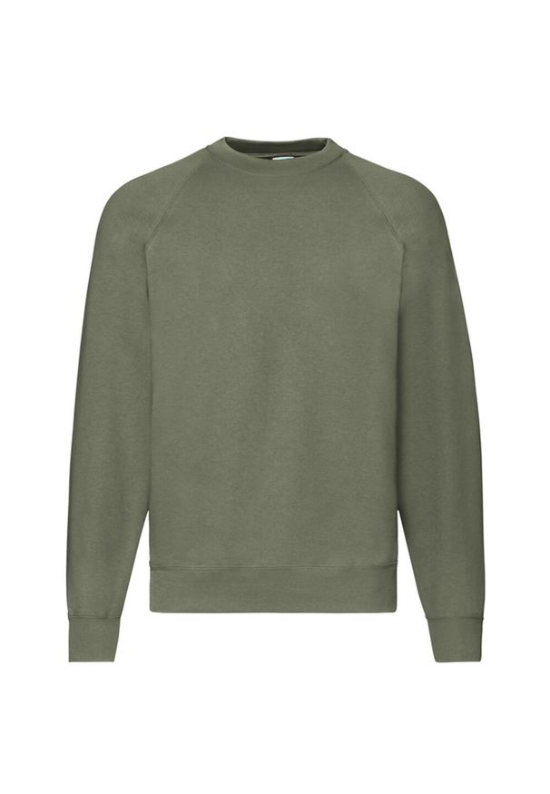 FRUIT OF THE LOOM - Klasyczna Bluza Raglanowa Unisex Dla Dorosłych. Kolor: zielony. Długość rękawa: raglanowy rękaw