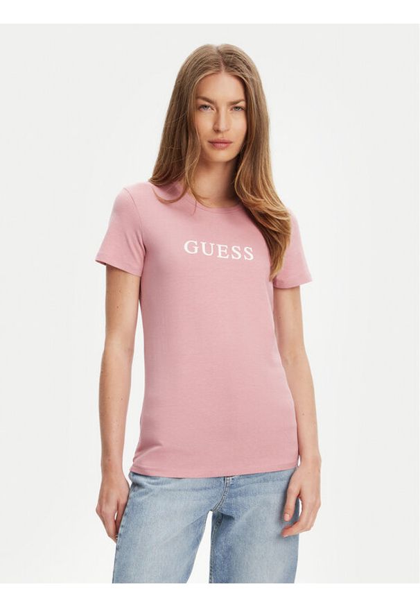 Guess T-Shirt O5RI01 KBBU1 Różowy Regular Fit. Kolor: różowy. Materiał: bawełna