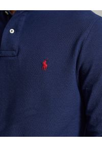 Ralph Lauren - RALPH LAUREN - Niebieska bluza z haftowanym logo. Typ kołnierza: polo. Kolor: niebieski. Materiał: bawełna. Długość rękawa: długi rękaw. Długość: długie. Wzór: haft
