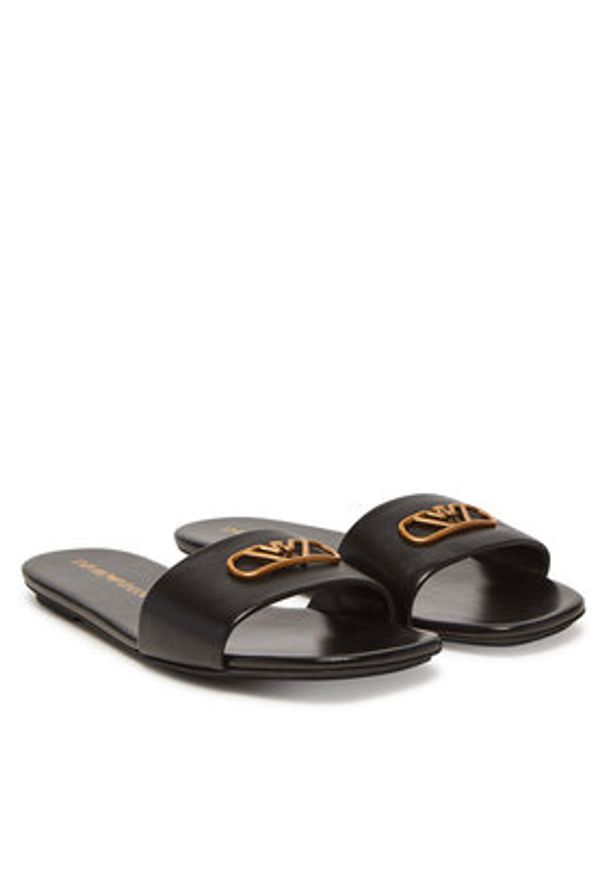 Emporio Armani Klapki X3P846 XF271 00002 Czarny. Kolor: czarny. Materiał: skóra