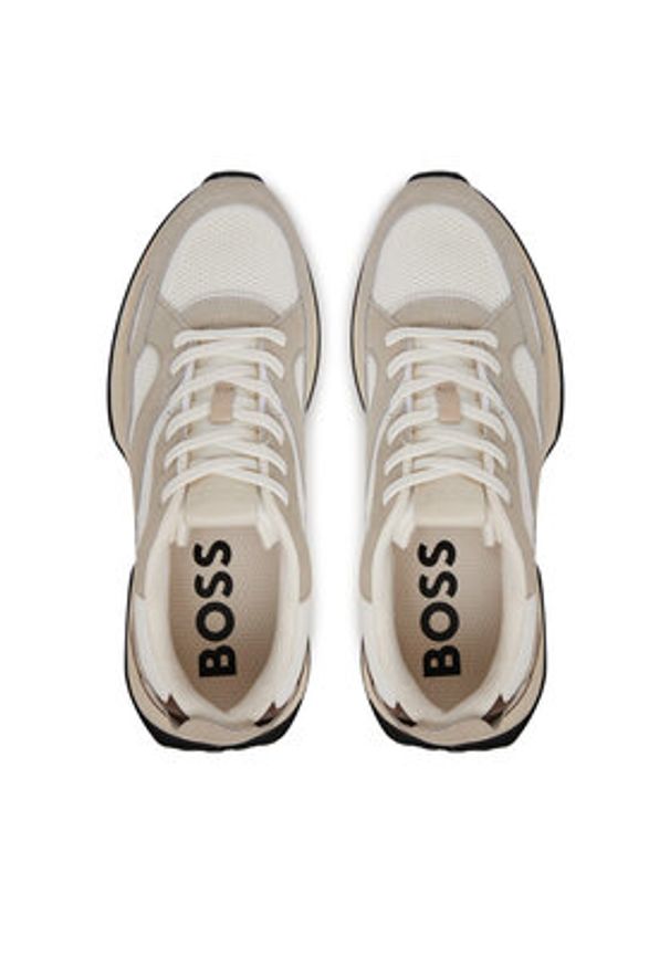 BOSS Sneakersy Jonah 50542119 Beżowy. Kolor: beżowy. Materiał: skóra, zamsz