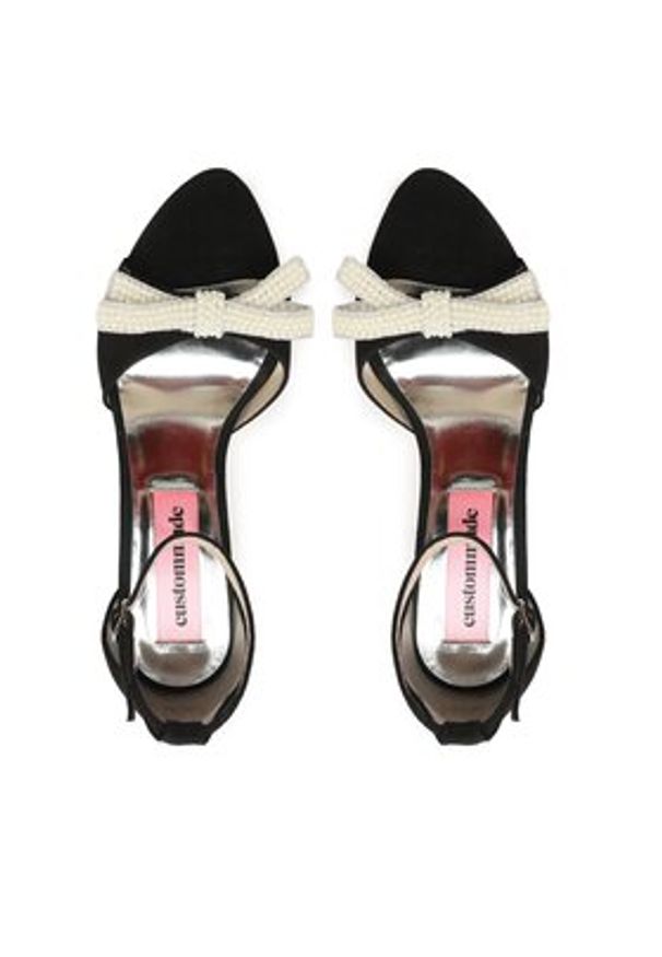 Custommade Sandały Ashley Pearl Bow 999621046 Czarny. Kolor: czarny. Materiał: zamsz, skóra