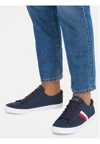 TOMMY HILFIGER - Tommy Hilfiger Tenisówki Iconic Vulc Stripes Mesh FM0FM05072 Granatowy. Kolor: niebieski. Materiał: materiał #5