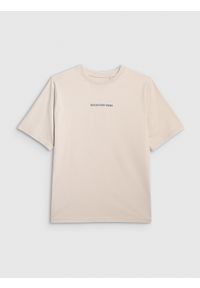 4f - 4F T-shirt oversize z nadrukiem chłopięcy - szary 128 (7-8 lat). Okazja: na co dzień. Kolor: szary. Materiał: dzianina, bawełna, tkanina, jersey. Długość rękawa: krótki rękaw. Długość: krótkie. Wzór: nadruk. Sezon: lato. Styl: casual, sportowy, klasyczny, vintage, elegancki