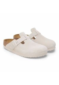 Klapki Birkenstock Boston 1024740 białe. Kolor: biały. Materiał: materiał, zamsz, welur, skóra #7