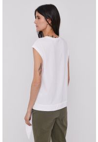DKNY - Dkny T-shirt damski kolor biały. Okazja: na co dzień. Kolor: biały. Wzór: aplikacja. Styl: casual #5