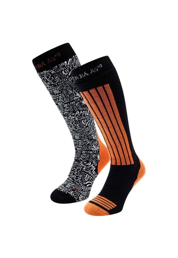 POEDERBAAS - Skarpety narciarskie - 2 pary - pomarańczowe. Kolor: pomarańczowy. Materiał: poliamid, wełna, akryl, elastan. Sport: narciarstwo