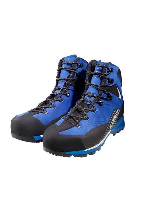Buty trekkingowe męskie Mammut Kento Guide Ii High Gtx. Wysokość cholewki: za kostkę. Zapięcie: sznurówki. Kolor: niebieski. Materiał: skóra. Szerokość cholewki: normalna. Sport: turystyka piesza