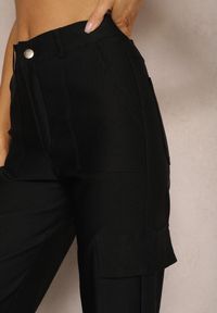Renee - Czarne Spodnie o Szerokim Fasonie z Kieszeniami w Stylu Cargo Adileva. Kolor: czarny. Długość: długie. Styl: elegancki #2