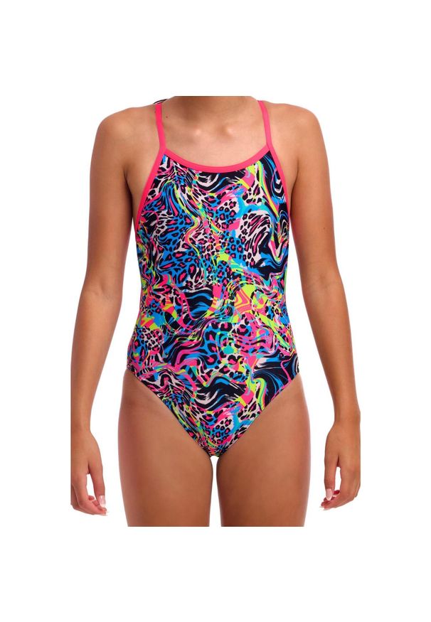 FUNKITA - Strój do pływania dziewczęcy Funkita Lolly Leopard- Single Strap. Kolor: wielokolorowy