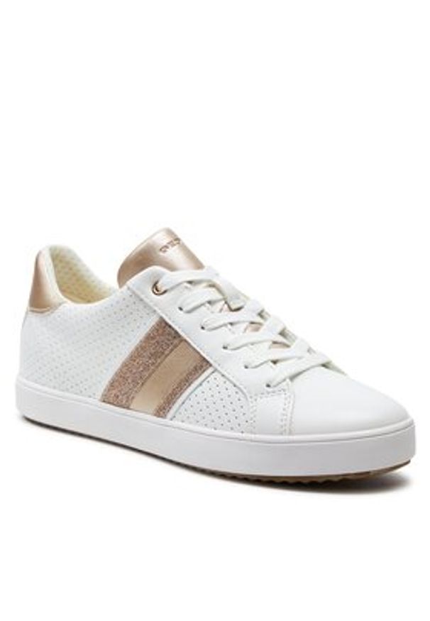 Geox Sneakersy D Blomiee D366HF 054AJ C1327 Biały. Kolor: biały. Materiał: skóra