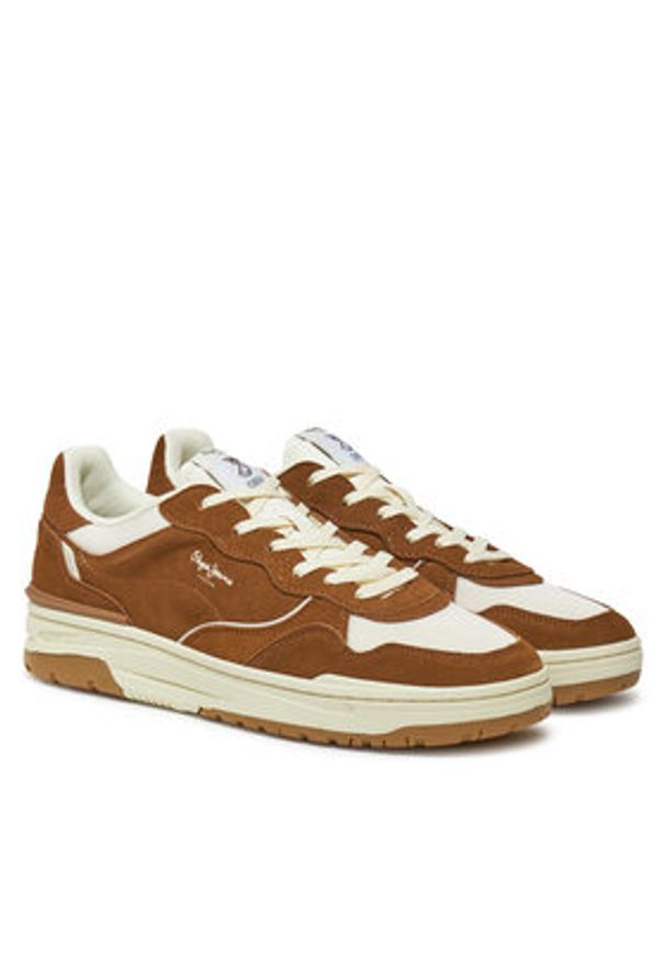 Pepe Jeans Sneakersy Chester Air M PMS00033 Brązowy. Kolor: brązowy. Materiał: zamsz, skóra