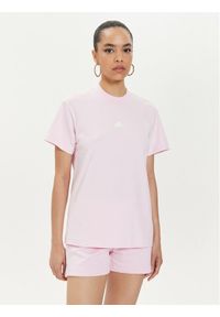 Adidas - adidas T-Shirt Embroidered IS4288 Różowy Regular Fit. Kolor: różowy. Materiał: bawełna