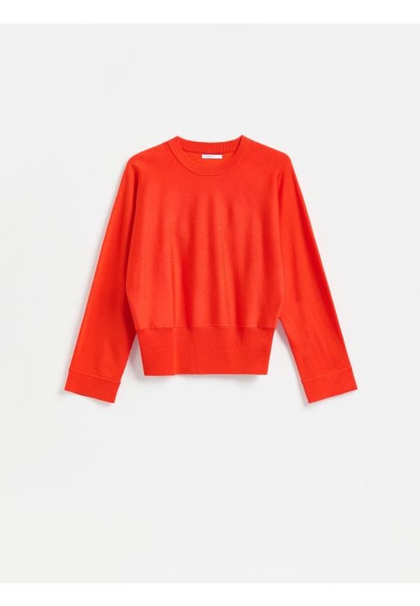 Reserved - Sweter z lyocellem - czerwony. Kolor: czerwony. Materiał: dzianina