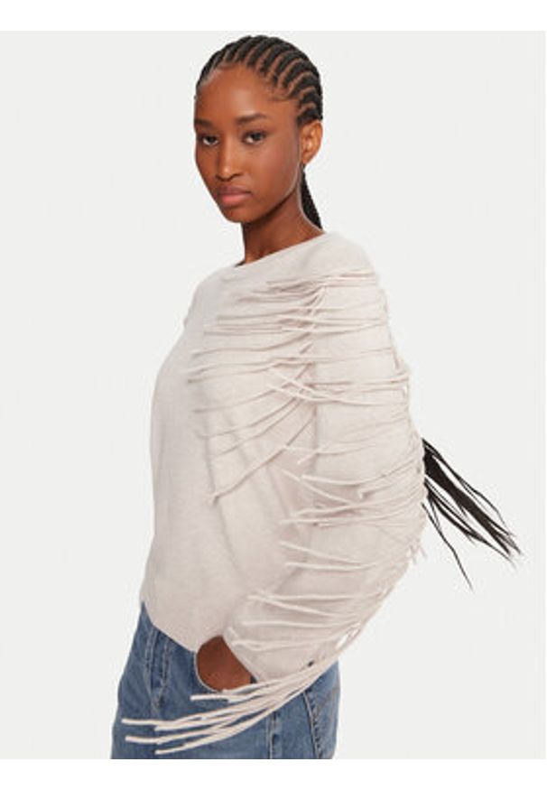 Marella Sweter Falco 2525366281000 Beżowy Regular Fit. Kolor: beżowy. Materiał: wiskoza