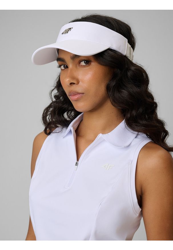 4f - 4F Daszek uniseks - biały S/M (58cm). Kolor: biały. Materiał: materiał. Styl: casual, sportowy