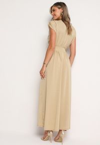 Born2be - Jasnożółta Rozkloszowana Sukienka z Gumką w Talii Zdobiona Metaliczną Nicią Fagelia. Okazja: na co dzień. Kolor: żółty. Długość rękawa: krótki rękaw. Wzór: aplikacja. Typ sukienki: proste. Styl: glamour, casual #5