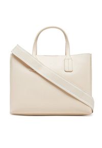 TOMMY HILFIGER - Tommy Hilfiger Torebka Th Distinct Mini Tote AW0AW17192 Beżowy. Kolor: beżowy. Materiał: skórzane #7