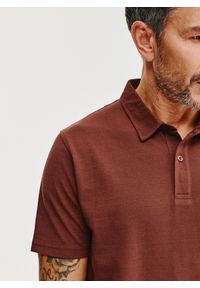 Pako Lorente - PAKO LORENTE – Męski t-shirt polo w kolorze brązowym. Okazja: na co dzień. Typ kołnierza: polo. Kolor: brązowy. Materiał: poliester, bawełna. Styl: casual #4