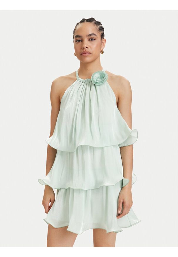 ACCESS FASHION Sukienka koktajlowa 63-3023-308 Zielony jasny Regular Fit. Kolor: zielony. Materiał: syntetyk. Styl: wizytowy