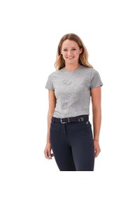 GAZE - Koszulka damska Gaze Jazzie. Typ kołnierza: dekolt w kształcie V. Kolor: szary. Materiał: prążkowany. Długość rękawa: krótki rękaw. Długość: krótkie. Wzór: nadruk #1