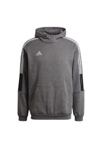 Adidas - Bluza piłkarska męska adidas Tiro 21 Sweat Hoody. Kolor: biały, wielokolorowy, szary. Materiał: bawełna, poliester. Sport: piłka nożna #1