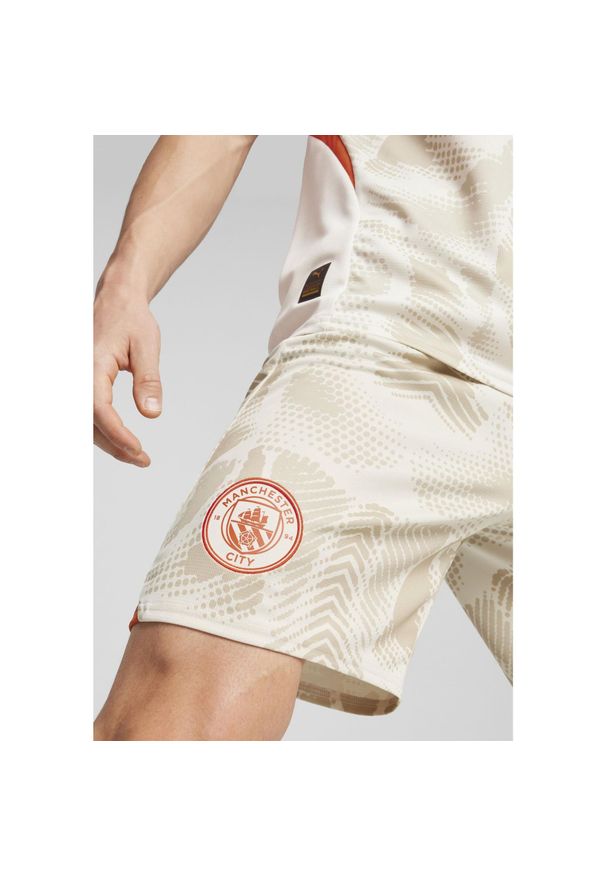 Puma - Szorty bramkarskie Manchester City 24/25 PUMA Alpine Snow Putty White Beige. Kolor: beżowy, biały, wielokolorowy