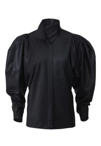 ANIA KUCZYŃSKA - Czarna koszula z wełny Vulcanella. Kolor: czarny. Materiał: wełna #4