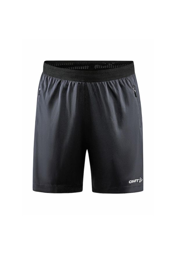 Spodnie treningowe damskie Craft Evolve Zip Pocket. Kolor: niebieski, szary, wielokolorowy. Materiał: syntetyk, materiał. Długość: krótkie. Sport: fitness