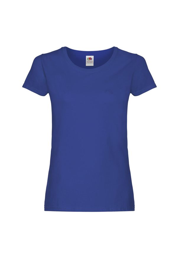 FRUIT OF THE LOOM - Oryginalna Koszulka Damska. Kolor: niebieski. Sport: turystyka piesza