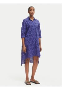 Iconique Sukienka letnia Ella IC26-082 Fioletowy Relaxed Fit. Kolor: fioletowy. Materiał: bawełna. Sezon: lato #1
