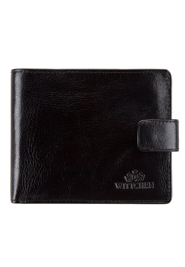 Wittchen - Męski portfel skórzany prosty czarny. Kolor: czarny. Materiał: skóra