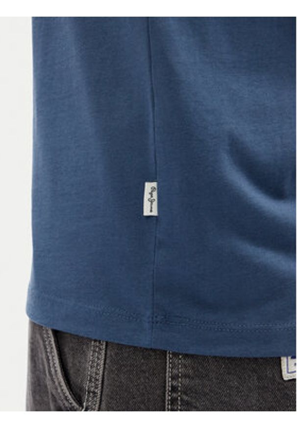 Pepe Jeans T-Shirt Dylan PM509728 Niebieski Regular Fit. Kolor: niebieski. Materiał: bawełna