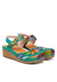 Laura Vita Sandały Facscineo 02 Zielony. Kolor: zielony. Materiał: skóra #5