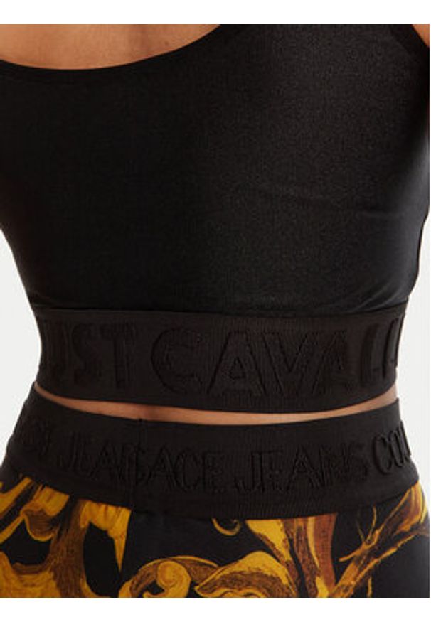 Just Cavalli Top 79PAM204 J0108 Czarny Slim Fit. Kolor: czarny. Materiał: syntetyk