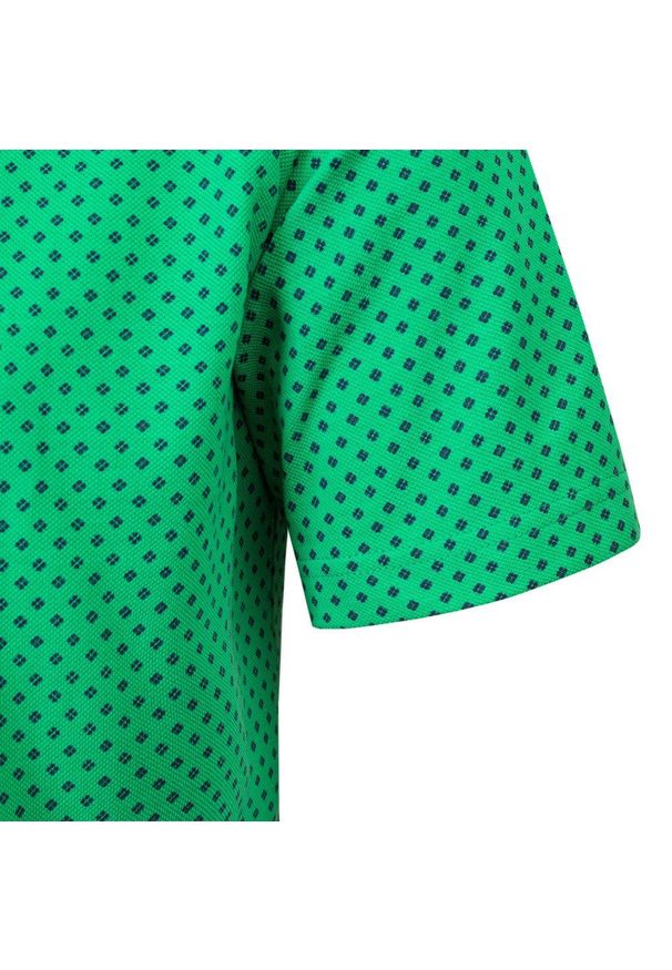 Koszulka Polo - Męska - Pako Jeans - Zielona w Drobny Groszek. Okazja: na co dzień. Typ kołnierza: polo. Kolor: zielony. Materiał: bawełna. Wzór: grochy. Styl: casual