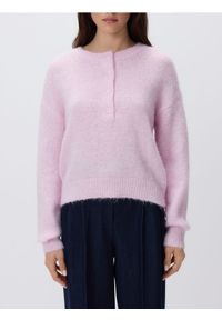 Reserved - Sweter z domieszką wełny - pastelowy róż. Kolor: różowy. Materiał: wełna
