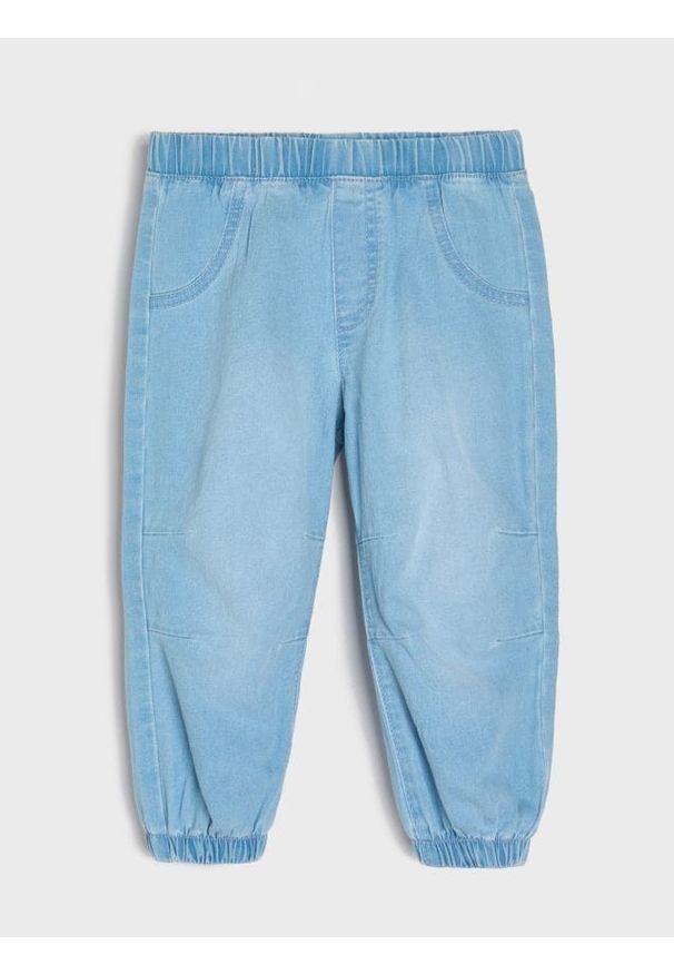Sinsay - Spodnie jeansowe jogger loose - niebieski. Kolor: niebieski