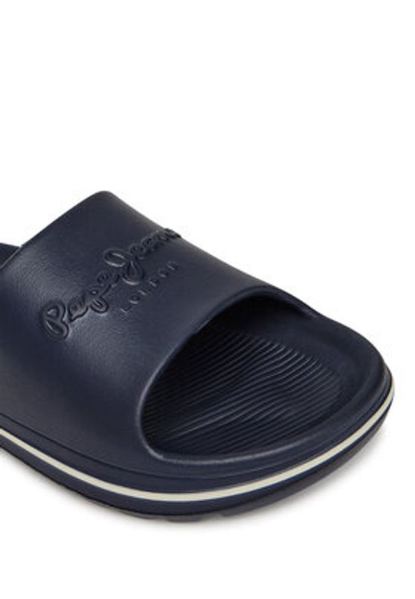 Pepe Jeans Klapki Beach Slide M PMS70159 Granatowy. Kolor: niebieski
