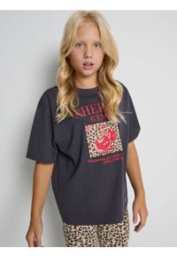 Sinsay - Koszulka z nadrukiem - szary. Kolor: szary. Wzór: nadruk #1