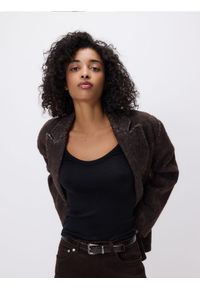 Reserved - Longsleeve z modalem - czarny. Kolor: czarny. Materiał: dzianina, bawełna. Długość rękawa: długi rękaw