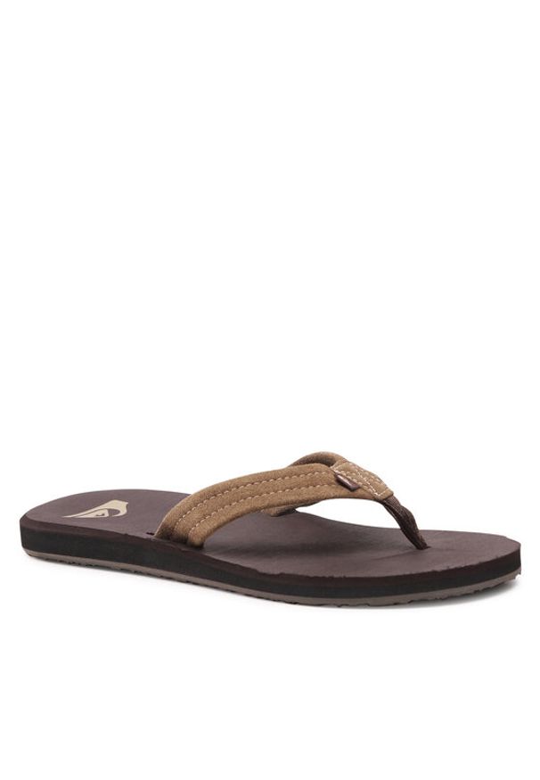 Quiksilver Japonki AQYL101323 Khaki. Kolor: brązowy. Materiał: zamsz, skóra