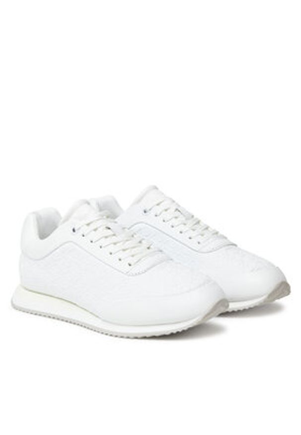 Calvin Klein Sneakersy Runner Lace Up Mono Pu HW0HW02574 Biały. Kolor: biały. Materiał: skóra
