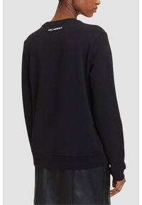 Karl Lagerfeld - KARL LAGERFELD Czarna bluza damska Ikon z nadrukiem, Rozmiar L. Typ kołnierza: dekolt w karo. Kolor: czarny. Materiał: bawełna. Wzór: nadruk. Styl: klasyczny #3
