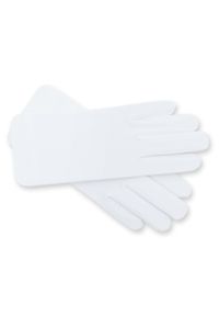 Modini - Białe gładkie rękawiczki męskie R2. Kolor: biały. Materiał: tkanina. Wzór: gładki #1