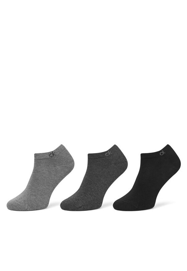 Calvin Klein Zestaw 3 par niskich skarpet męskich 701234366 Szary. Kolor: szary. Materiał: materiał, bawełna