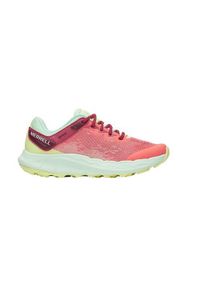 Buty do biegania damskie Merrell Antora 4. Zapięcie: sznurówki. Kolor: różowy. Materiał: materiał, syntetyk, tkanina. Szerokość cholewki: normalna