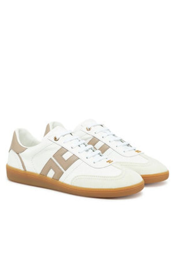 Elisabetta Franchi Sneakersy SA-50G-51E2-V400 Écru. Materiał: skóra