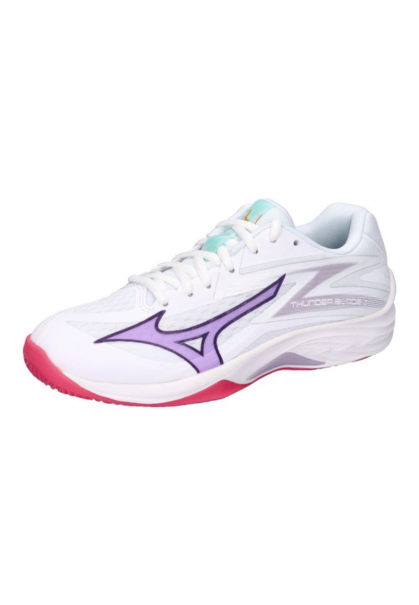 Buty halowe damskie Mizuno Thunder Blade Z. Kolor: biały, czerwony, różowy, wielokolorowy, fioletowy. Sport: siatkówka