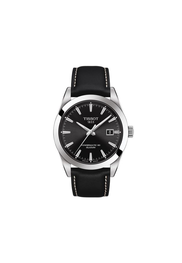 TISSOT RABAT Gentleman Powermatic 80 Silicium T127.407.16.051.00. Materiał: skóra. Styl: klasyczny, casual, elegancki, biznesowy